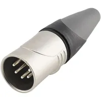 HICON HI-X5CM-HD XLR-Steckverbinder Stecker, gerade Polzahl: 5 Schwarz, Silber