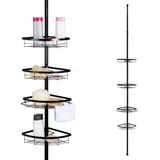 bremermann Teleskop-Eckregal, 4 Körbe, Teleskop-Stange bis max. ca. 290 cm schwarz