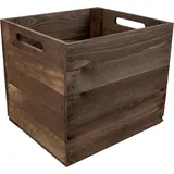 Creative Deco Holzkiste Wenge | passend für alle Kallaxregale | Regalbox mit Griffen 33 x 37 x 33cm | Aufbewahrungsbox Kinder Regalbox | Dunkelbraun