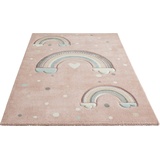 Lüttenhütt Kinderteppich »Regenbogen«, rechteckig, Kurzflor-Teppich, weiche Haptik, ideale Teppiche fürs Kinderzimmer 35611644-4 rosé 13 mm,