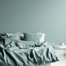 A.S. Création Retro-Tapete 0,53 x 8,5 m Vliestapete Vintage Grafik-Muster in Türkis/Blau/Grau 395374