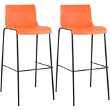 CLP Barhocker Hover 4-Fuß Gestell 2er Set  orange/schwarz