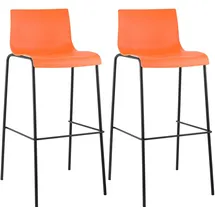CLP Barhocker Hover 4-Fuß Gestell 2er Set  orange/schwarz