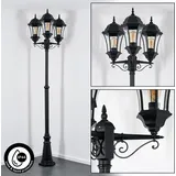 hofstein Wegeleuchte Metall/Glas 250 cm ohne Leuchtmittel schwarz