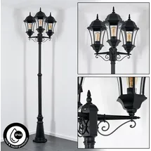 hofstein Wegeleuchte Metall/Glas 250 cm ohne Leuchtmittel schwarz