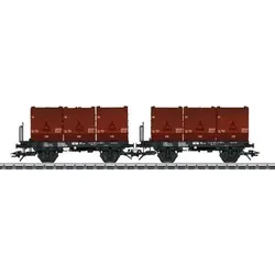 TRIX 24177 H0 Kokskübeltragwagen-Set "3 Kübel", DB, Ep. IV