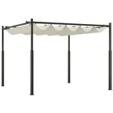 Outsunny Pergola Ca. 3x3m Garten Pavillon, Terrassendachung Aus Metall, Gartenpavillon Mit Verstellbares Dach, Freistehend, Uv Schutz 30+, Für Terrasse Und Garten, Cremeweiß  on-site