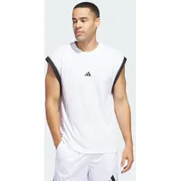 Adidas Basketball All-World Tanktop - White/Black, M Tall