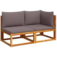 vidaXL Gartensofa mit Kissen 2-Sitzer Massivholz Akazie