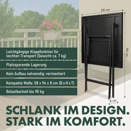 Brubaker Bergamo Beistelltisch 58 x 58 x 71 cm Grau/Schwarz