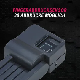 Prophete Faltschloss mit Fingerabdrucksensor Schwarz Faltschloss
