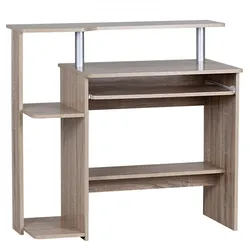 Kadima Design Computertisch: Intelligenter Tastaturauszug, Großzügige Arbeitsfläche, Langlebig und Pflegeleicht. Beige, 94x48x90 cm