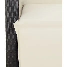 vidaXL 11-tlg. Garten-Bistro-Set mit Kissen Schwarz Poly Rattan