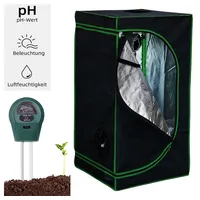 Mucola Gewächshaus Growbox Indoor Gewächshaus Pflanzenzelt Zuchtzelt Growroom Darkroom, 99,9 % lichtundurchlässig schwarz 80 cm x 180 cm x 80 cm