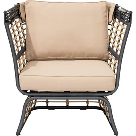 Garden Pleasure Paros beige, B:69,5cm H:150cm T:83cm, Kissenbezug: 100% Polyester, Sessel, Relaxsessel, BxTxH: 69,5x83x150 cm, überdacht