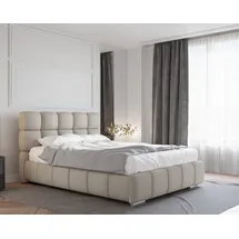 Homesy Polsterbett BLISS Luxus-Bett mit Lattenrost Wahl federkernmatraze, kokosmatratze, (Stabile Rahmenkonstruktion Metallrahmen), Ein Luxusbett in jeder Größe 140x200cm 160x200 cm 180x200cm braun 140 cm