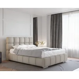 Homesy Polsterbett BLISS Luxus-Bett mit Lattenrost Wahl federkernmatraze, kokosmatratze, (Stabile Rahmenkonstruktion Metallrahmen), Ein Luxusbett in jeder Größe 140x200cm 160x200 cm 180x200cm braun 140 cm