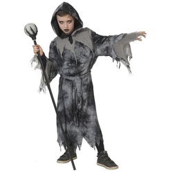 Funny Fashion Vampir-Kostüm Grauer Ghul – Geister Sensenmann Kostüm für Kinder grau 140