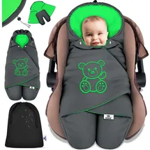 Kidiz KIDIZ® Baby Einschlagdecke Babyschale Winter Herbst Babydecke mit Kapuze & Tasche Universal Fußsack kompatibel mit Maxi-Cosi, Römer, Buggy, Kinderwagen & Autositz isolierend gegen Wind, Nässe & Kälte