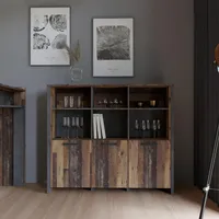 Forte Bücherregal Clif 136,4 x 41,6 x 118,3 cm Dunkelgrau