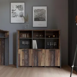 Forte Bücherregal Clif 136,4 x 41,6 x 118,3 cm Dunkelgrau