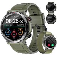 Smartwatch Herren mit Telefonfunktion Militär Fitnessuhr mit 100+ Sportmodi iOS