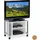 Relaxdays TV Tisch mit Rollen, 2 Fächer, Fernseher Ablage, Fahrbarer Fernsehtisch, HxBxT: 45 x 60 x 40 cm, weiß-Silber