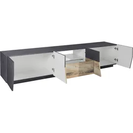 Home Affaire ALIEN- TV-Board Lowboard 220 cm Schwarz Holzwerkstoff