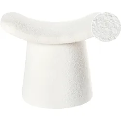 Pouf Getuftet RIDDLE Bouclé Cremeweiß 57 cm 38 cm 46 cm