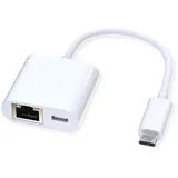 Roline USB 3.2 Gen 2 Typ C zu Gigabit Ethernet Konverter + 1x PD Port, 100W