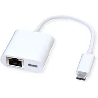 Roline USB 3.2 Gen 2 Typ C zu Gigabit Ethernet Konverter + 1x PD Port, 100W