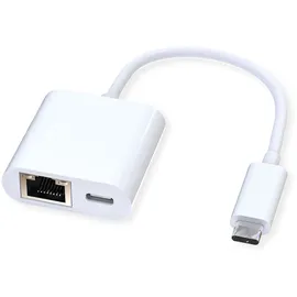 Roline USB 3.2 Gen 2 Typ C zu Gigabit Ethernet Konverter + 1x PD Port, 100W