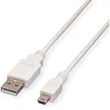 Value USB-A auf Mini-USB 0,8 m Weiß