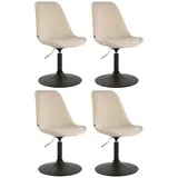 CLP 4er Set Esszimmerstühle Maverick Samt creme/schwarz