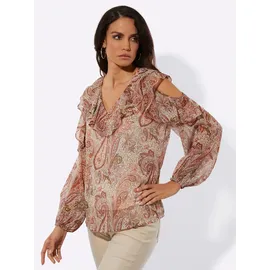 CREATION L Druck-Bluse ecru/papaya 48