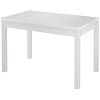 Weißer schmaler Esszimmertisch aus Kiefer massiv 70x120 cm wählbares Tischbein-Design V-90.70-54WBeine Rillen Vertikal