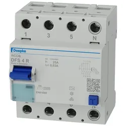 1St. DOEPKE DFS4 025-4/0,03-A R Doepke FI-Schutzschalter 4p, 25 A, 0.03