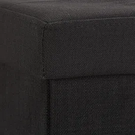 Relaxdays Faltbare Sitzbank XL, mit Stauraum, Sitzcube, Fußablage, Sitzwürfel als Aufbewahrungsbox, 38x76x38cm, schwarz