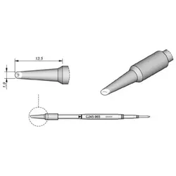 Lötspitze Serie C245 Sondertypen, C245965/1,9mm, Hohlkehle, abgeschrägt