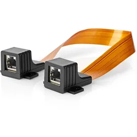 Nedis RJ45-Netzwerkkabel mit Fensterdurchführung - RJ45 (8P8C) Buchse - RJ45 (8P8C) Buchse - 0,30 m - Flach - PVC - Orange - Box