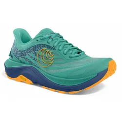 Topo Trail-Laufschuhe Ultraventure 4 (Stabilität, Langstrecke, breitere Zehenbox) aquablau/orange Herren
