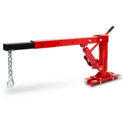 EBERTH Pick Up Kran 450 kg, Bodenmontage, 35–1330 mm Hubhöhe, 880–1400 mm Ausleger, mit Lasthaken und Kette, Werkstattkran