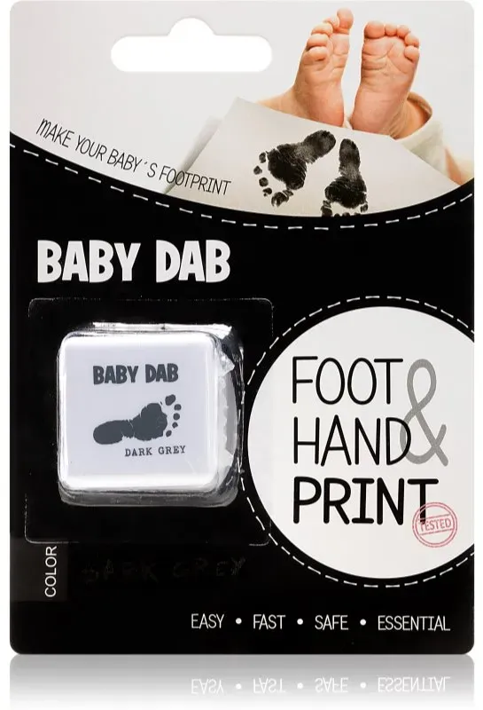 Baby Dab Foot & Hand Print Grey Farbe für Abdrücke von Kindern 1 St.