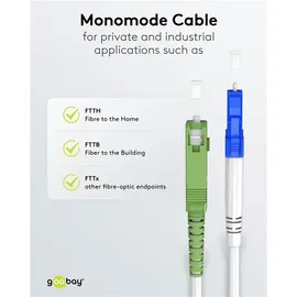 goobay 59613 Glasfaserkabel (FTTH), Singlemode (OS2) White, (Simplex),