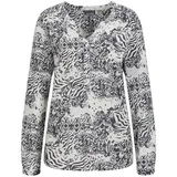 GOLDNER Florale Druckbluse mit V-Ausschnitt schwarz 23