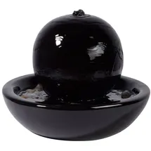Dobar Design Keramik Zimmerbrunnen Kugel, Schwarz