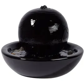 Dobar Design Keramik Zimmerbrunnen Kugel, Schwarz