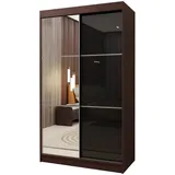 masseno Schwebetürenschrank VITALE 120 x 216 x 61 cm Schwarz/Rot