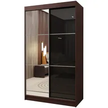 masseno Schwebetürenschrank VITALE 120 x 216 x 61 cm Schwarz/Rot