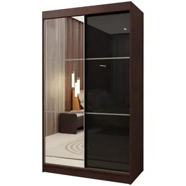 masseno Schwebetürenschrank VITALE 120 x 216 x 61 cm Schwarz/Rot
